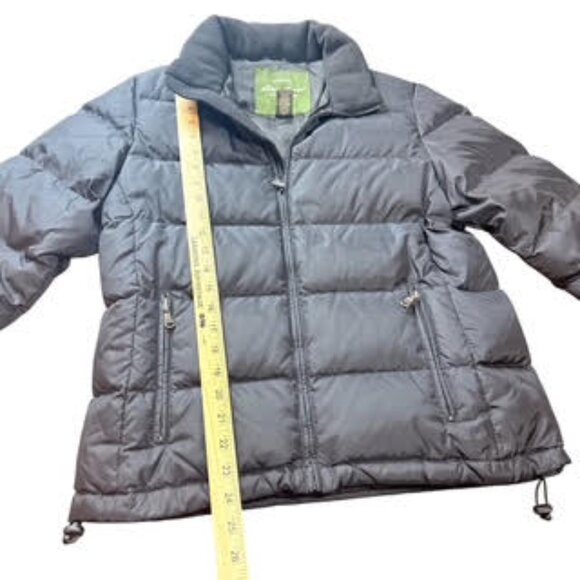 Eddie Bauer Black Goose Down Puffer Jacket Zip Front Warm Coat Women's Medium - Picture 9 of 14